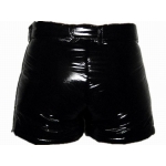 New unisex shiny nylon wet look short pants black